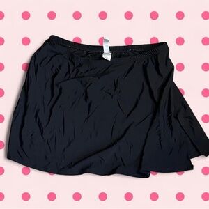 Black Mini Skirt Slit Flowy Balletcore Style